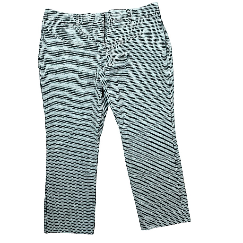 NEW YORK & COMPANY: Green Polka Dot Capri Chino Pants -Size 18